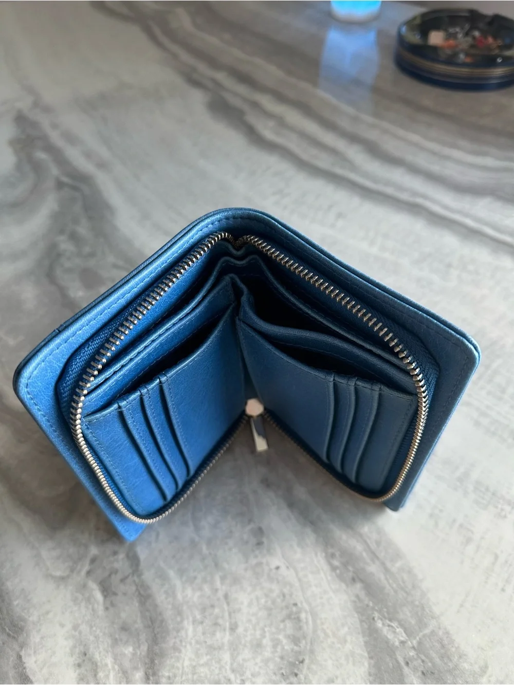 Matt & Nat Blue Compact Zip Wallet